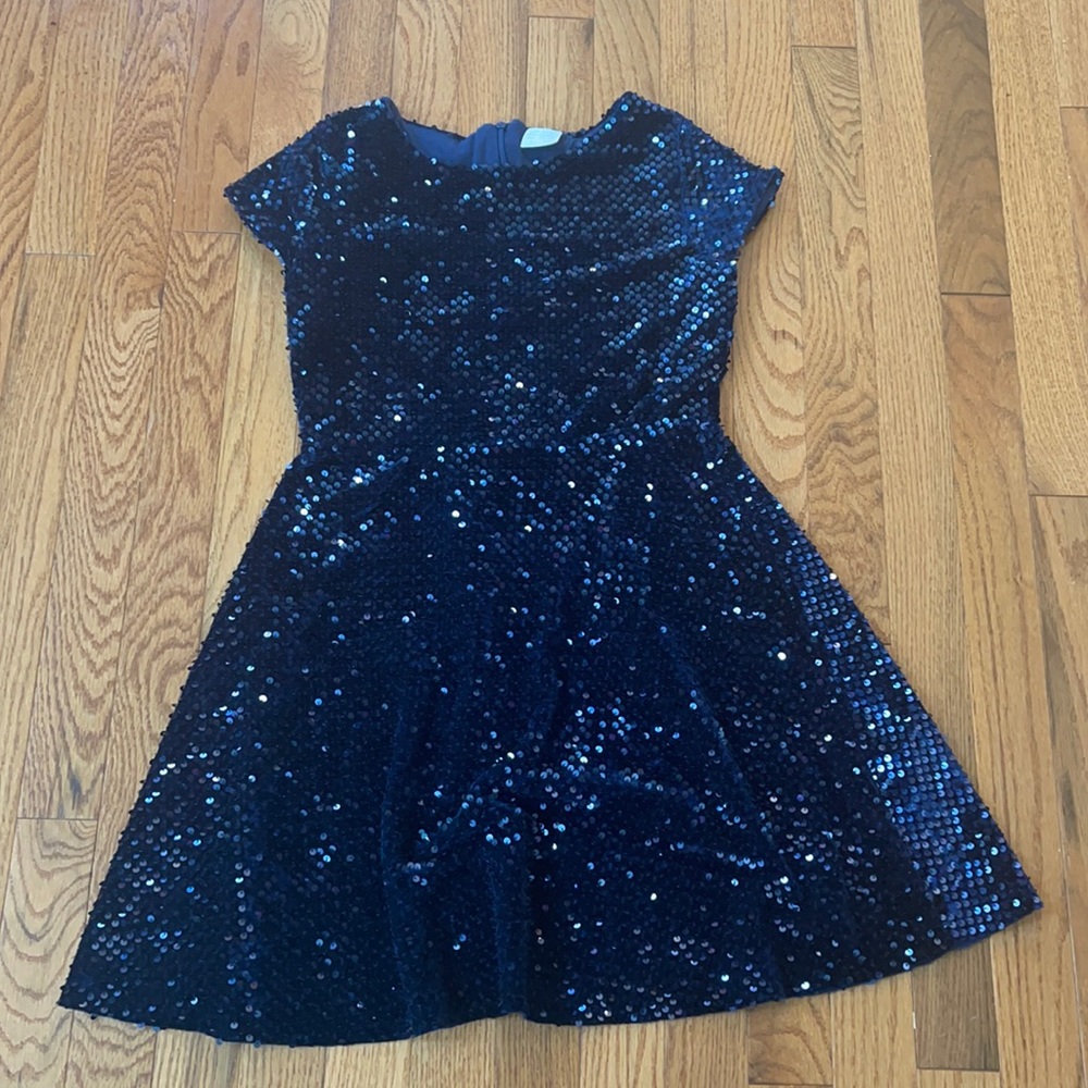 Kids blue sequins dress. Size age 11/12